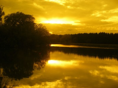 Sunset over the lake